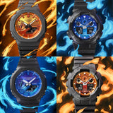 CASIO G-SHOCK GLOWY BLUE DIAL GRAY-ON-BLACK STRAP WATCH GA-2100FL-1ADR