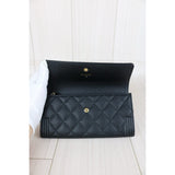 Chanel X25040711 Leboy Caviar Skin Black Long Wallet Made In 2018 (Very Good Condition)
