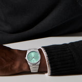Movado Bold Quest 40mm Seafoam Blue Sunray Dial Stainless Steel Watch 3601243
