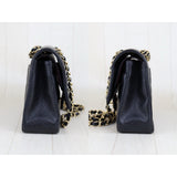 Chanel S25032101 Caviar Skin Matrasse Double Flap 25 Shoulder Bag Black Made In 2010-2011  (Very Good Condition)