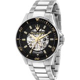 MASERATI SFIDA R8823140014 AUTO BLACK DIAL STEEL WATCH