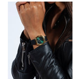 GUESS EVE GW0658L1 GREEN & GOLD DIAL BLACK WATCH