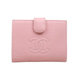 Chanel S25032620 Caviar Skin Calf Leather Wallet Pink (Good Condition)