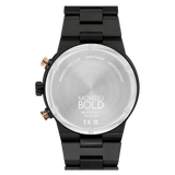 Movado Bold Fusion 44mm Bronze Dial Chronograph Black Link Steel Watch 3600897