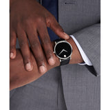 MOVADO MUSEUM CLASSIC 607886 BLACK LEATHER WATCH