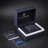 MASERATI EPOCA R8821118010 OPEN HEART BLUE DIAL LEATHER STRAP WATCH