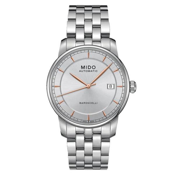 Mido Baroncelli Silver Stainless Steel Strap Men Watch M86004101