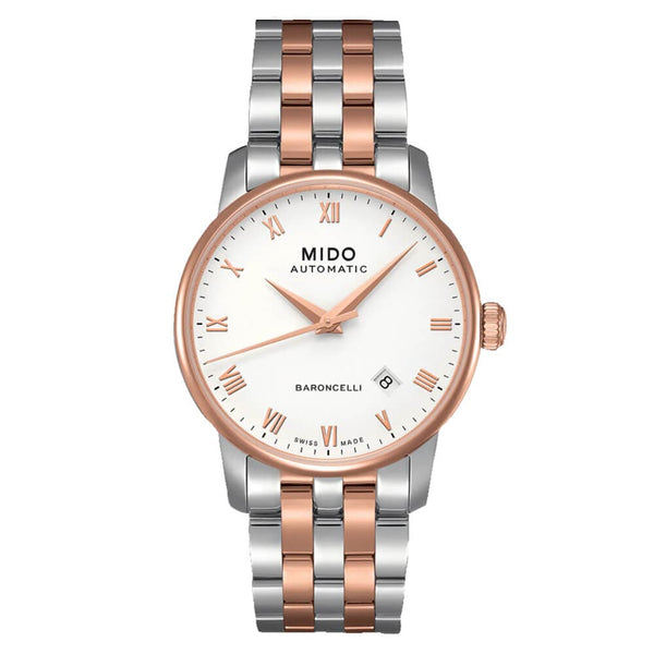 Mido Baroncelli Two-Tone Stainless Steel Strap Men Watch M86009N61