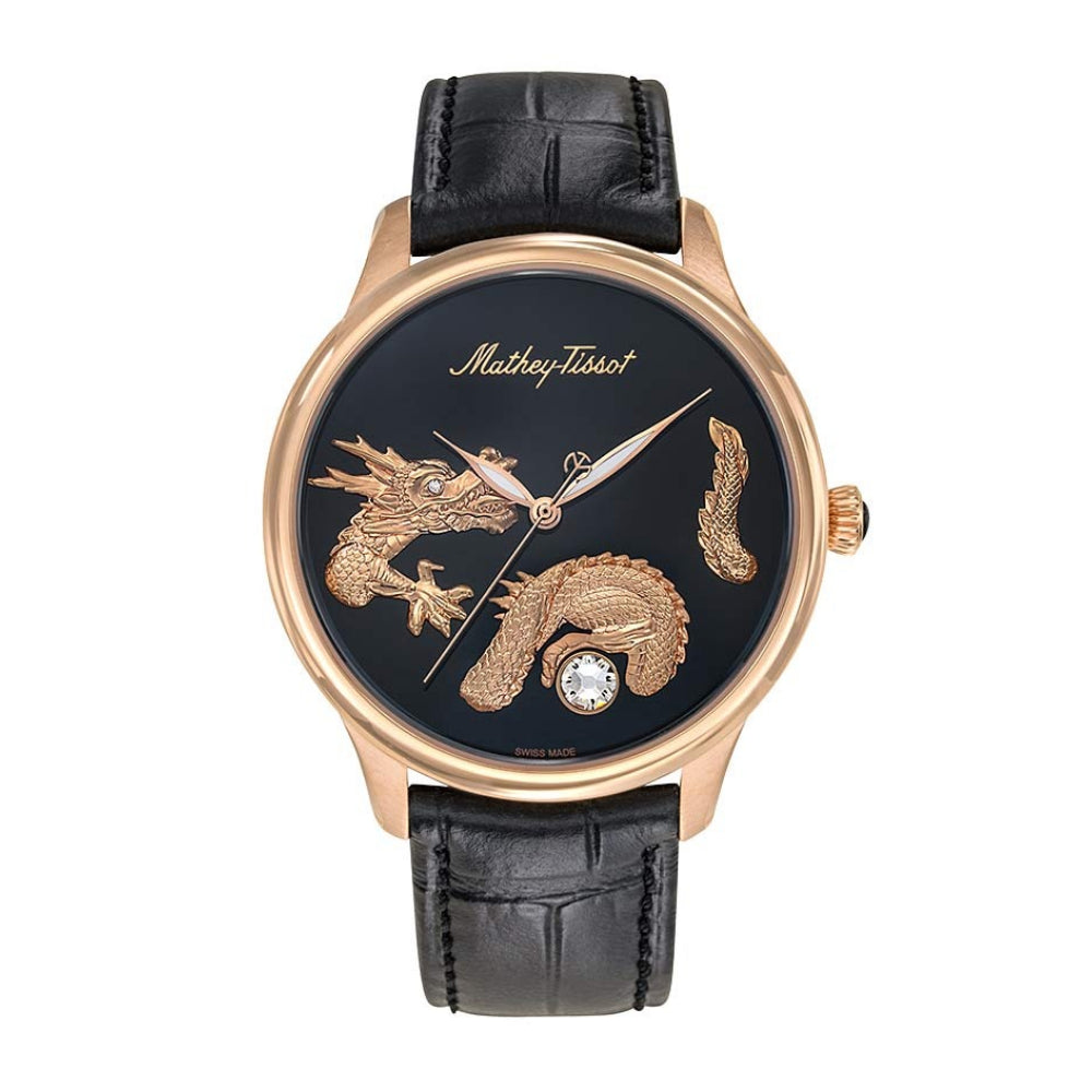 Mathey-Tissot City Leather Collection Edmond Automatic Handcrafted Dragon Men's Watch