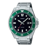 Casio General Black Dial Silver Stainless Steel Strap Men Watch MDV-107D-3AVDF