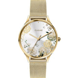 Oui & Me Floral Dial Gold Milanese Strap Women Watch ME010230