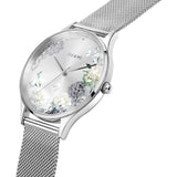 Oui & Me Floral Dial Silver Milanese Strap Women Watch ME010253