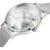 Oui & Me Floral Dial Silver Milanese Strap Women Watch ME010253