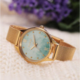 Oui & Me Green Dial Gold Milanese Strap Women Watch ME010273