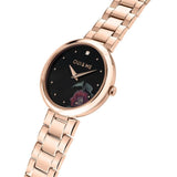 Oui & Me Black Dial Rose Gold Stainless Steel Strap Women Watch ME010322