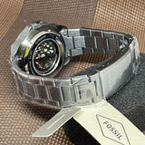 Fossil Bronson Automatic Gray Stainless Steel Strap Men Watch ME3218