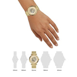 Fossil Carlie Skeleton Dial Gold Milanese Strap Women Watch ME3250