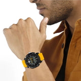 Caterpillar Consign Yellow Silicone Strap Men Watch MF.145.27.111
