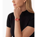 Michael Kors Camille Red Dial Leather Strap Women Watch MK4750