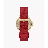 Michael Kors Camille Red Dial Leather Strap Women Watch MK4750