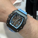 Megir Skeleton Dial Blue Silicone Strap Men Watch MN2218G-BKBE-1N2