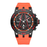 Megir Black Dial Orange Silicone Strap Men Watch MN8110G-BKOR-1N11