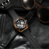 Infantry MOD 42 Tortoiseshell Black Silicone Strap Men Watch MOD42-PND-ALLB