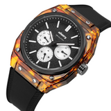 Infantry MOD 42 Tortoiseshell Black Silicone Strap Men Watch MOD42-PND-ALLB