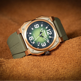 Infantry Revolution Green Dial Silicone Strap Men Watch MOD47-FC-13-C