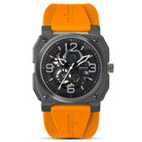 Infantry Revolution Skeleton Dial Orange Silicone Strap Men Watch MOD47-WR-02