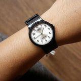 Casio General White Dial Black Resin Strap Unisex Watch MQ-24-7B3LDF-P