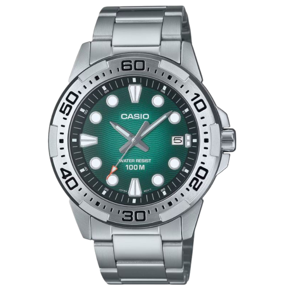 Casio General Silver Stainless Steel Strap Men Watch MTD-140D With P Series