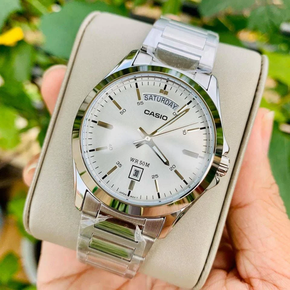 Casio General Stainless Steel Strap Men Watch MTP-1370D with P Series