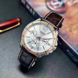 CASIO ENTICER MTP-1374L-7AVDF-P BROWN LEATHER MEN WATCH