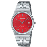 Casio General Red Dial Silver Stainless Steel Strap Unisex Watch MTP-B145D-4A2VDF