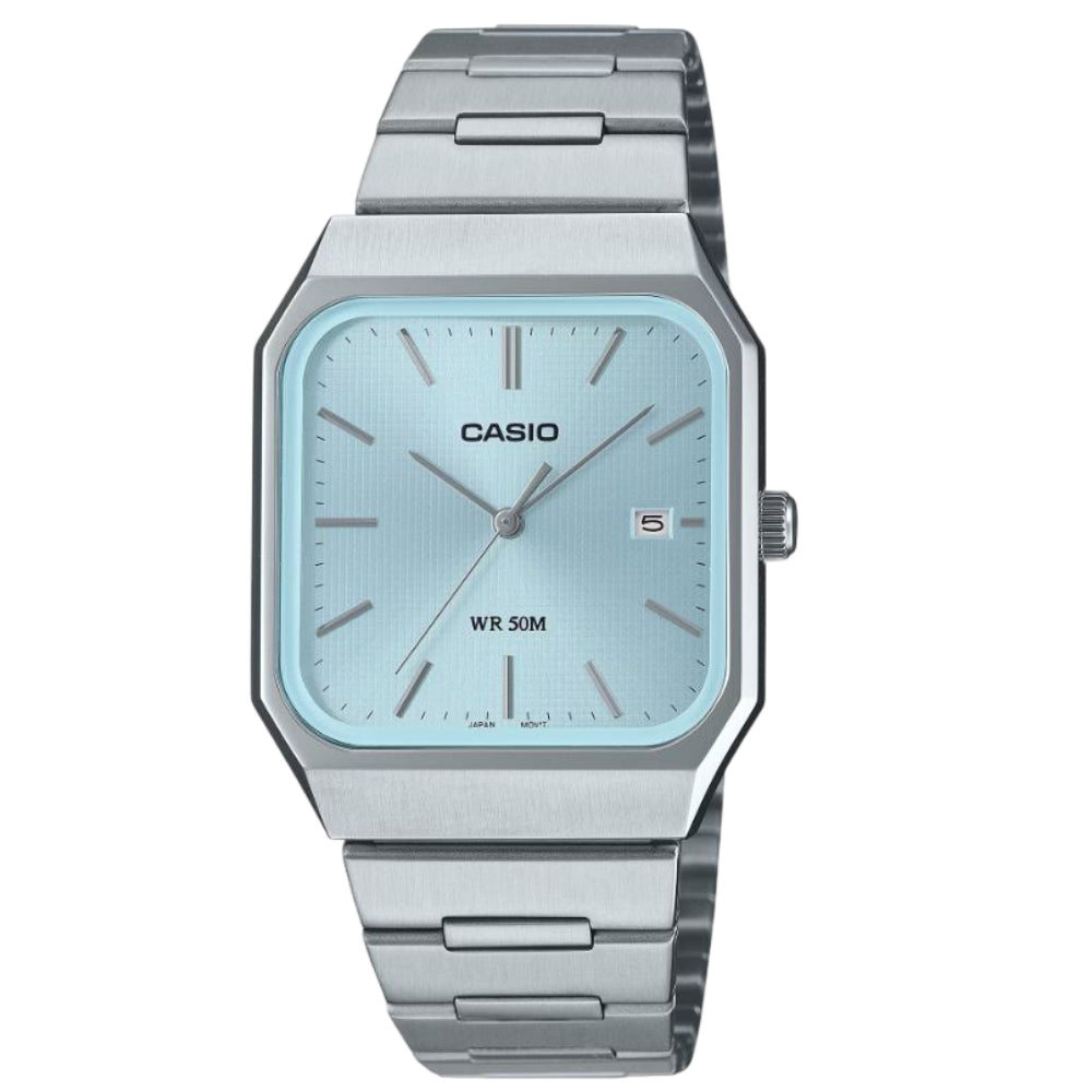 Casio General Silver Stainless Steel Strap Unisex Watch MTP-B185D With P Series