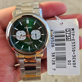 Casio General Analog Green Dial Stainless Steel Men's Watch MTP-E335D-3EVDF