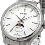 Casio General Analog Moon Phase White Dial Stainless Steel Men's Watch MTP-M100D-7AUDF-P