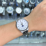 Casio General Analog Moon Phase White Dial Stainless Steel Men's Watch MTP-M100D-7AUDF-P
