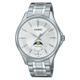 Casio General Analog Moon Phase White Dial Stainless Steel Men's Watch MTP-M100D-7AUDF-P