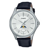 Casio General White Dial Moon Phase Blue Leather Strap Men Watch MTP-M100L-7AVDF-P