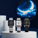 Casio General Analog White Dial Moon Phase Stainless Steel Men's Watch MTP-M305D-7A2VDF