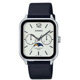 Casio General Moon-Phase Black Leather Strap Unisex Watch MTP-M305L-7AVDF