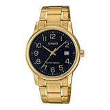 Casio General Black Dial Gold Stainless Steel Strap Unisex Watch MTP-V002G-1BUDF-P
