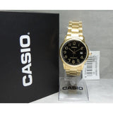 Casio General Black Dial Gold Stainless Steel Strap Unisex Watch MTP-V002G-1BUDF-P