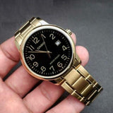 Casio General Black Dial Gold Stainless Steel Strap Unisex Watch MTP-V002G-1BUDF-P