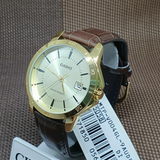 CASIO ANALOG MTP-V004GL-9AUDF BROWN LEATHER MEN WATCH