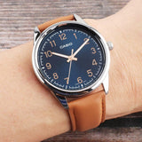 CASUAL ANALOG MTP-V005L-2B4UDF-P BROWN LEATHER MEN WATCH