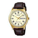 CASIO GENERAL MTP-V006GL-7BUDF-P BROWN LEATHER MEN WATCH