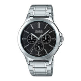 Casio General Black Dial Silver Stainless Steel Strap Women Watch MTP-V300D-1A2UDF-P